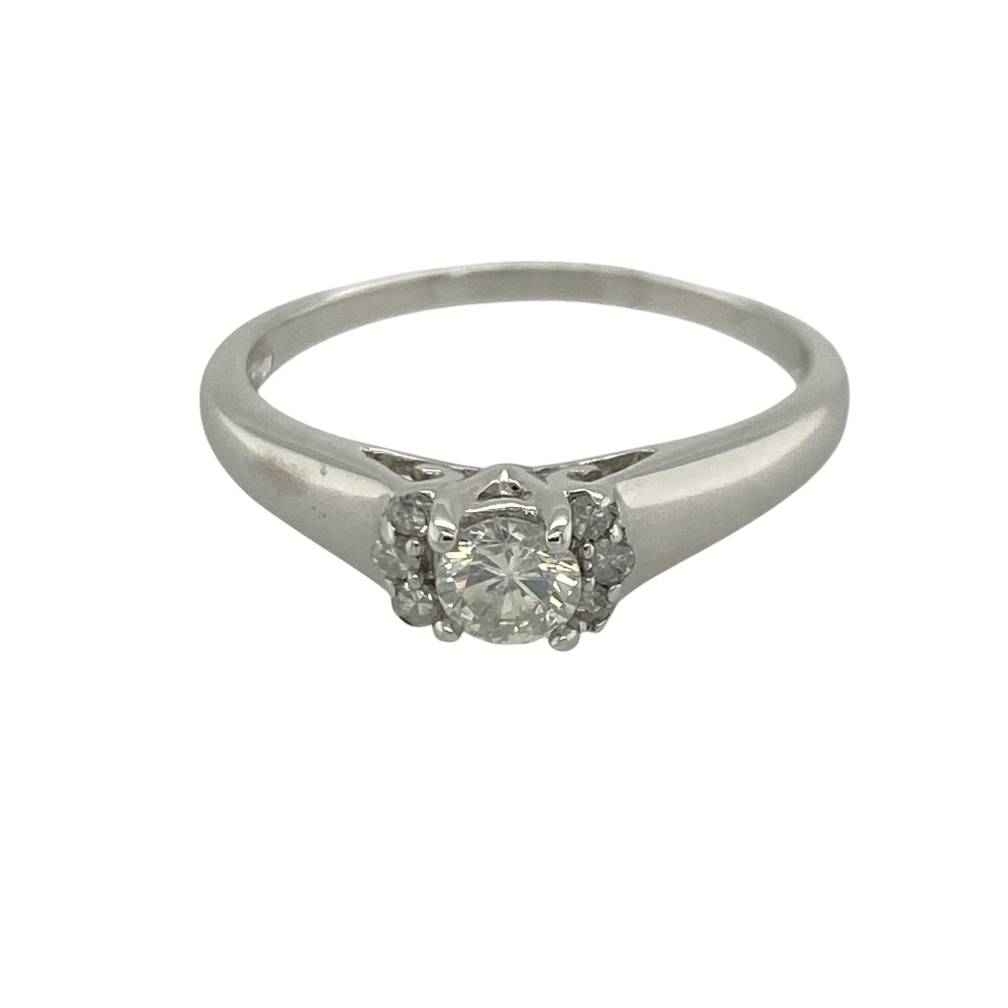 9ct White Gold & Diamond Solitaire Ring