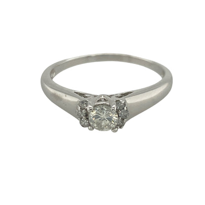 9ct White Gold & Diamond Solitaire Ring