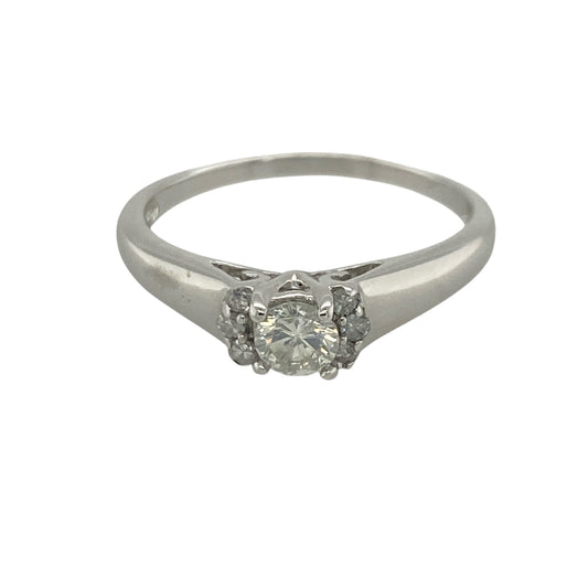 9ct White Gold & Diamond Solitaire Ring