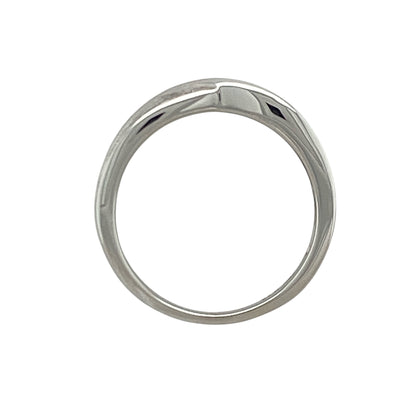 18ct White Gold & Diamond Crossover Band Ring