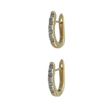 9ct Gold Diamond & Tanzanite Earrings