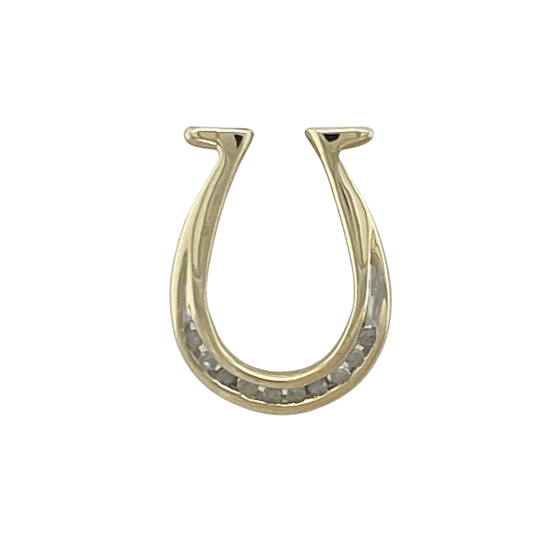 9ct Gold & Diamond Horseshoe Pendant