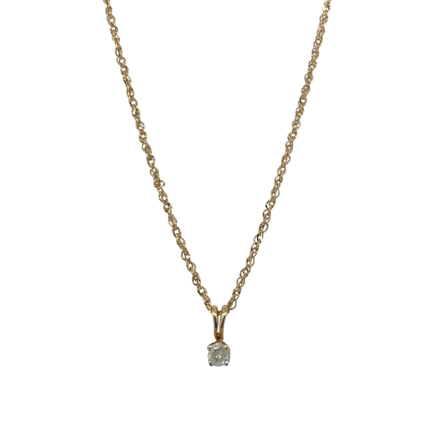 9ct Gold & Diamond Solitaire 16" Necklace