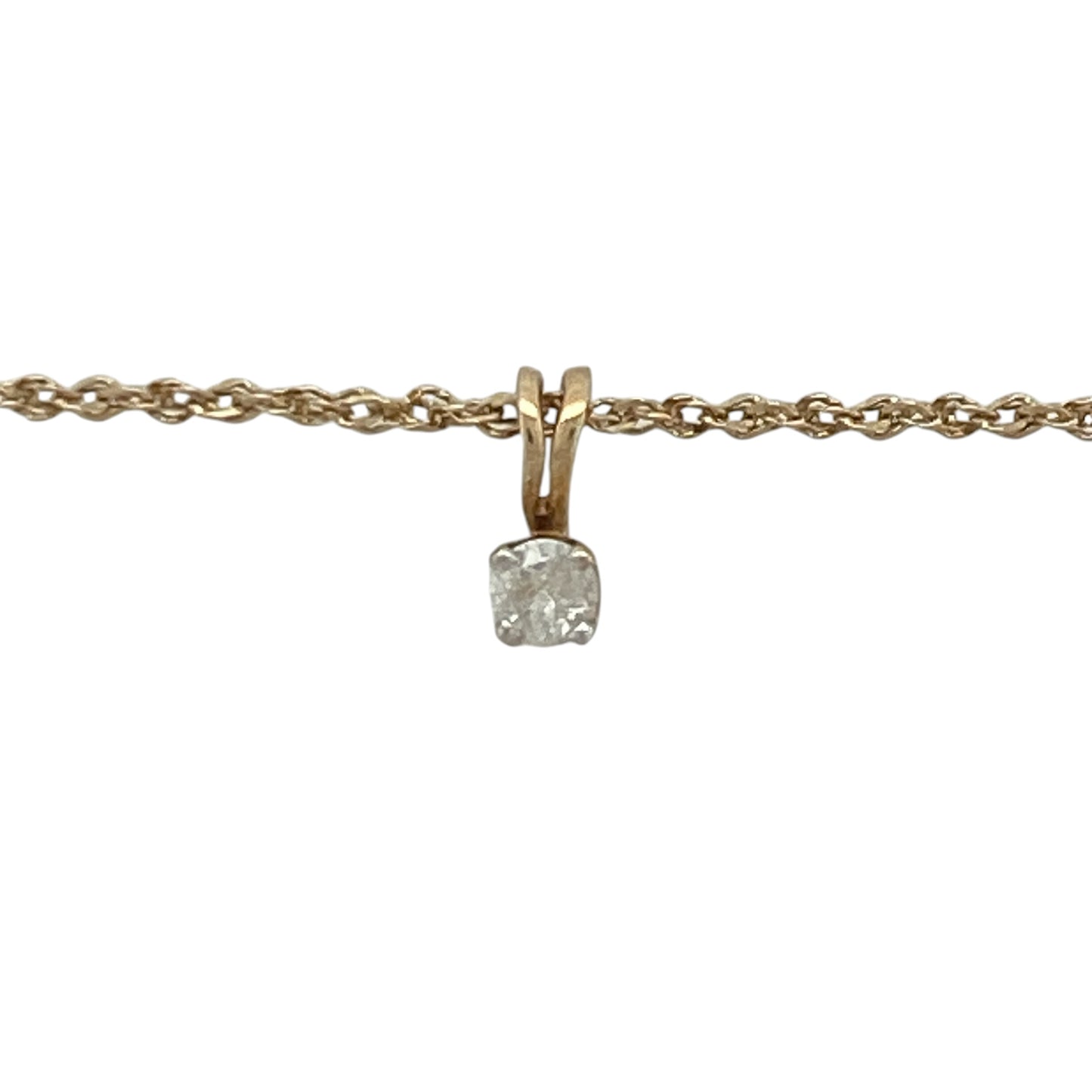 Add timeless elegance and understated sparkle to your jewellery collection with this pre-owned 9ct yellow gold diamond solitaire pendant necklace, featuring a classic design with refined everyday appeal—perfect for gifting, special occasions, or effortless daily wear.

Design: The necklace features a sparkling diamond solitaire pendant measuring approximately 8mm in length including the bail.