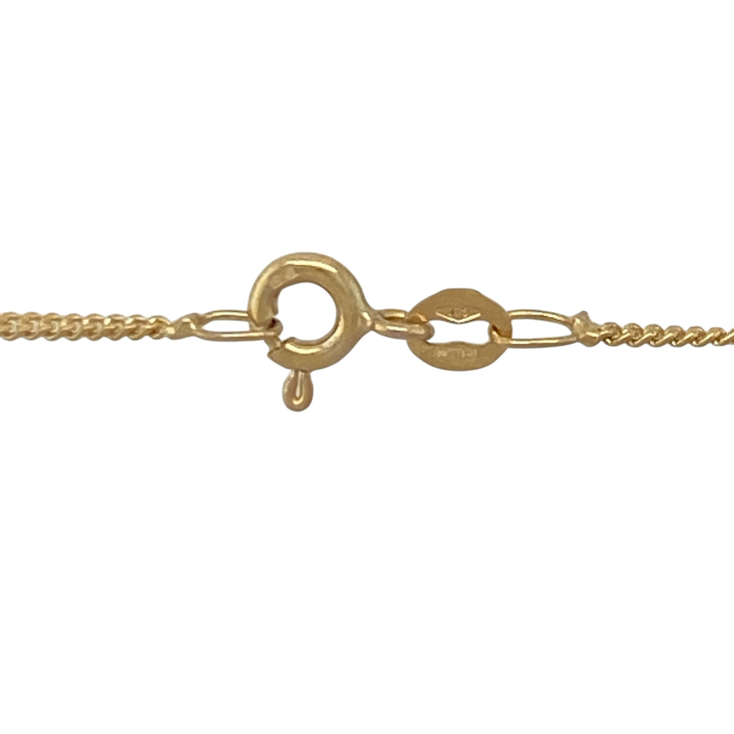 9ct Gold Diamond & Green Stone 18" Necklace