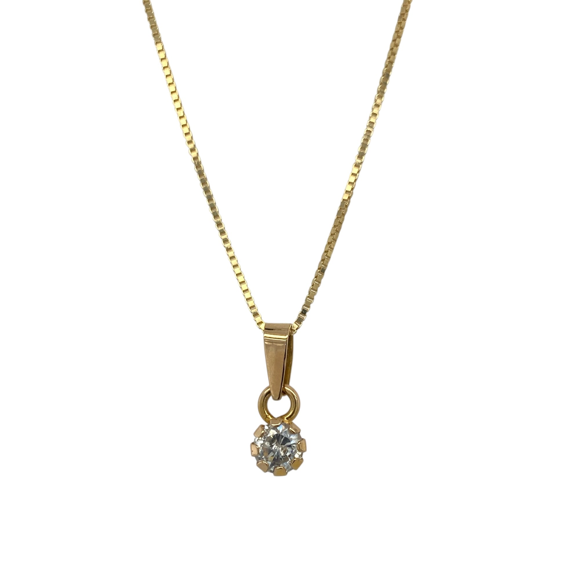 18ct Gold & Diamond Solitaire 20" Necklace
