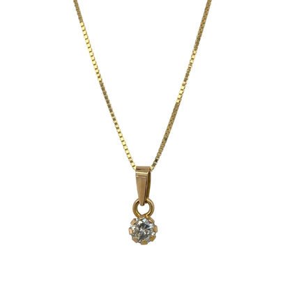 18ct Gold & Diamond Solitaire 20" Necklace