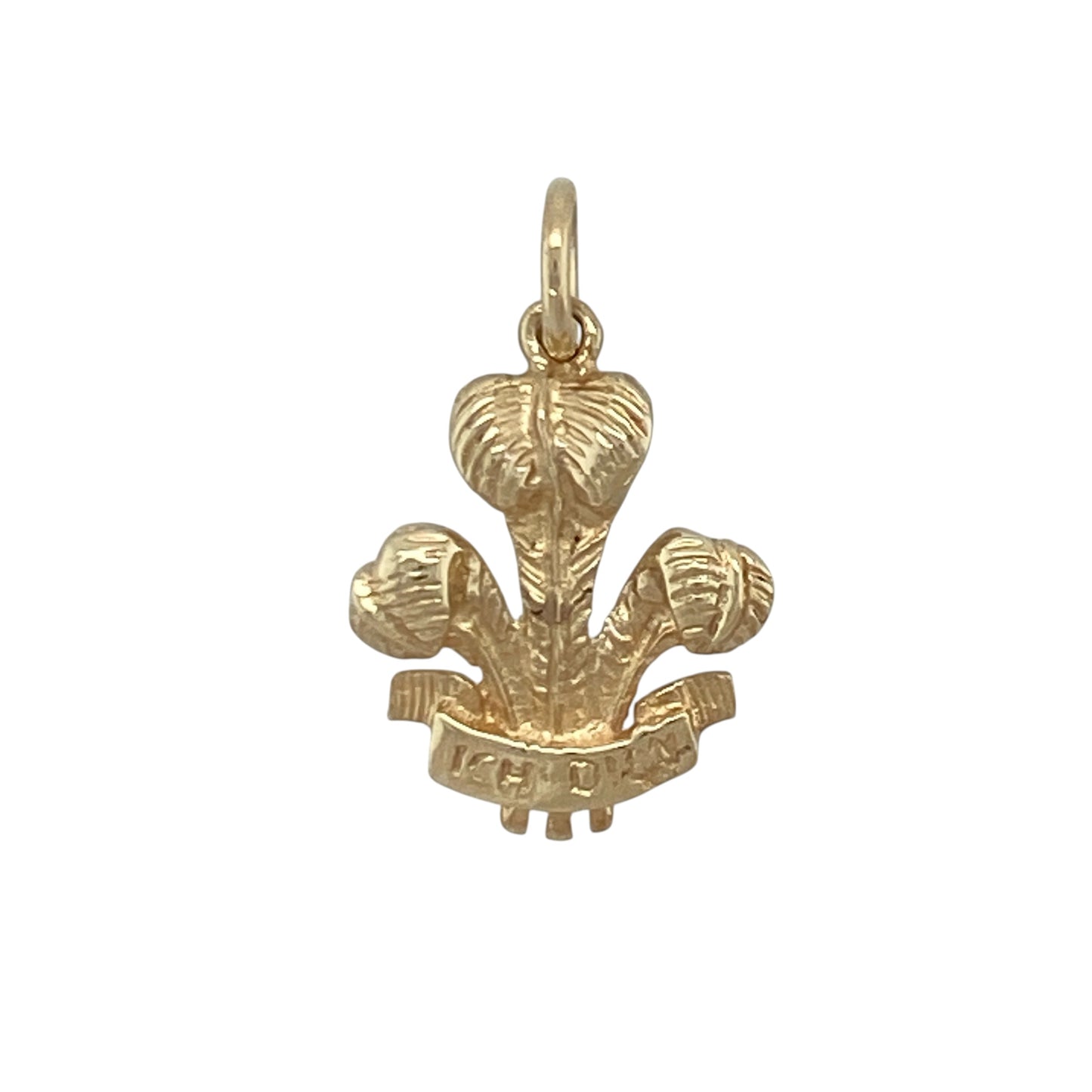 9ct Gold Welsh Three Feathers Pendant