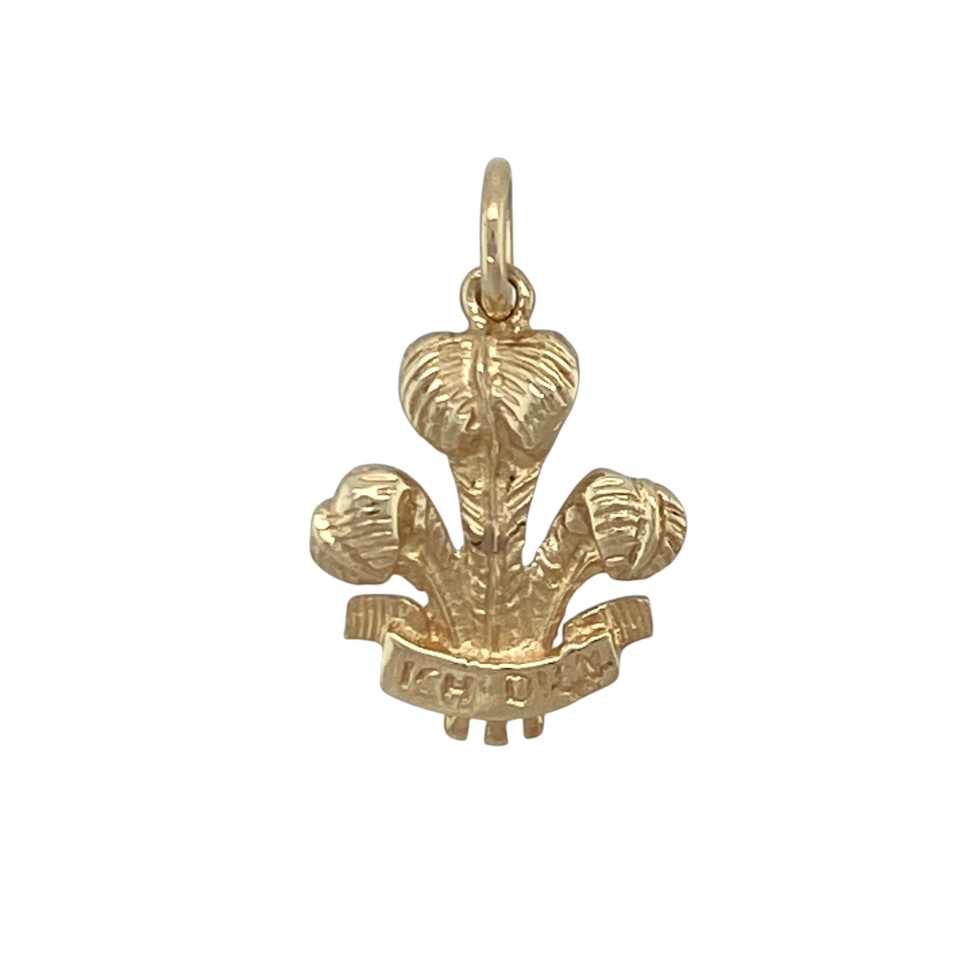 9ct Gold Welsh Three Feathers Pendant