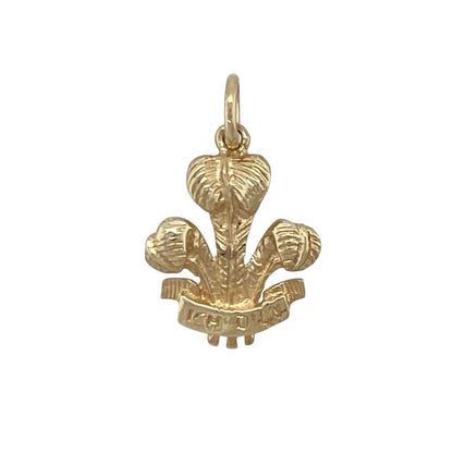 9ct Gold Welsh Three Feathers Pendant