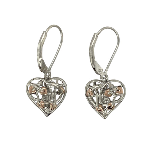 925 Silver Clogau Tree of Life Fairy Heart Drop Earrings