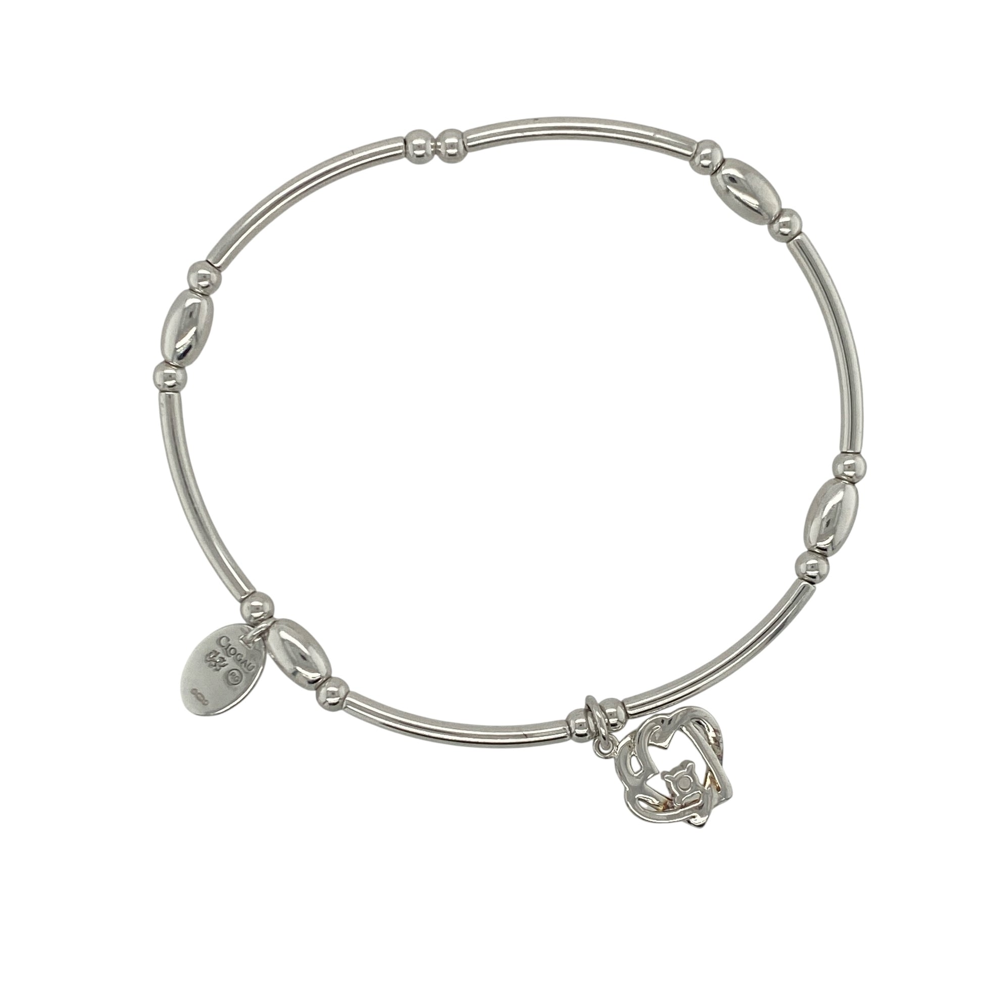 Add a touch of Welsh-inspired romance and contemporary elegance to your jewellery collection with this pre-owned sterling silver, 9ct rose gold and white topaz Clogau Heart Affinity stretchy beaded bracelet, featuring a meaningful design with versatile everyday appeal—perfect for gifting, special occasions, or treasured daily wear.

Design: The bracelet features a stylish stretchy beaded design accented with a beautiful Heart Affinity motif, creating a contemporary yet timeless look.