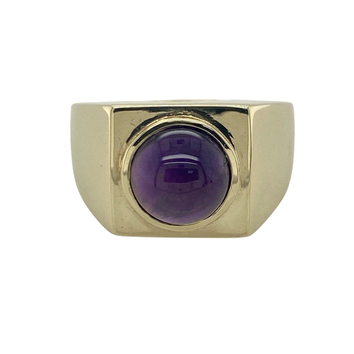 9ct Gold & Purple Stone Square Signet Ring