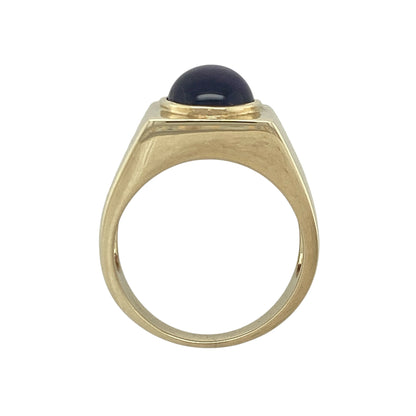 9ct Gold & Purple Stone Square Signet Ring