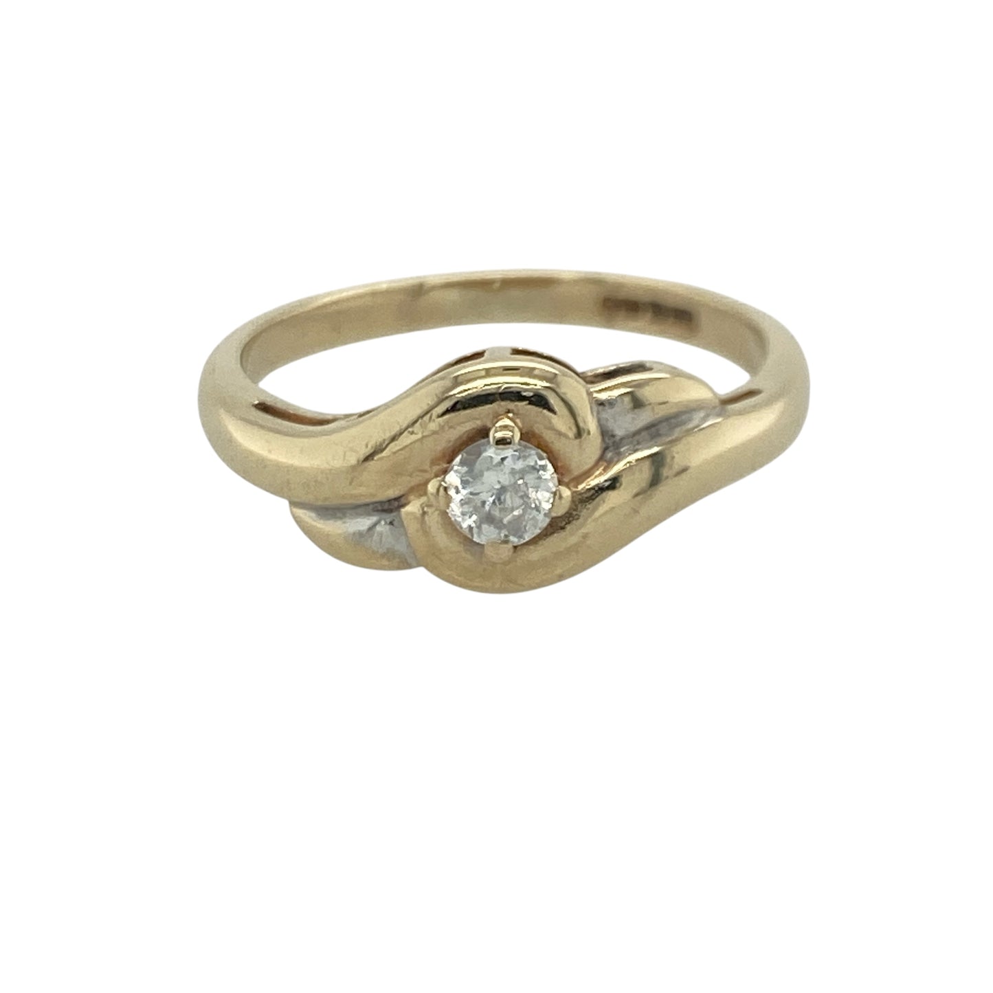 9ct Gold & Cubic Zirconia Twist Ring