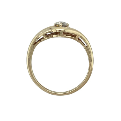 9ct Gold & Cubic Zirconia Twist Ring