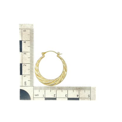 9ct Gold Twisted Hoop Creole Earrings