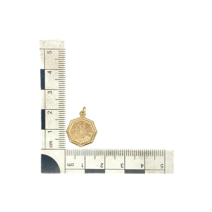 9ct Gold Octagon St Christopher Pendant