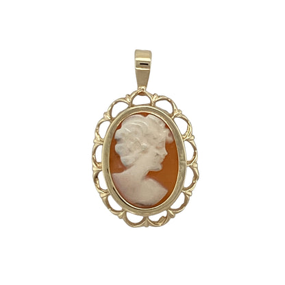 9ct Gold & Cameo Oval Pendant