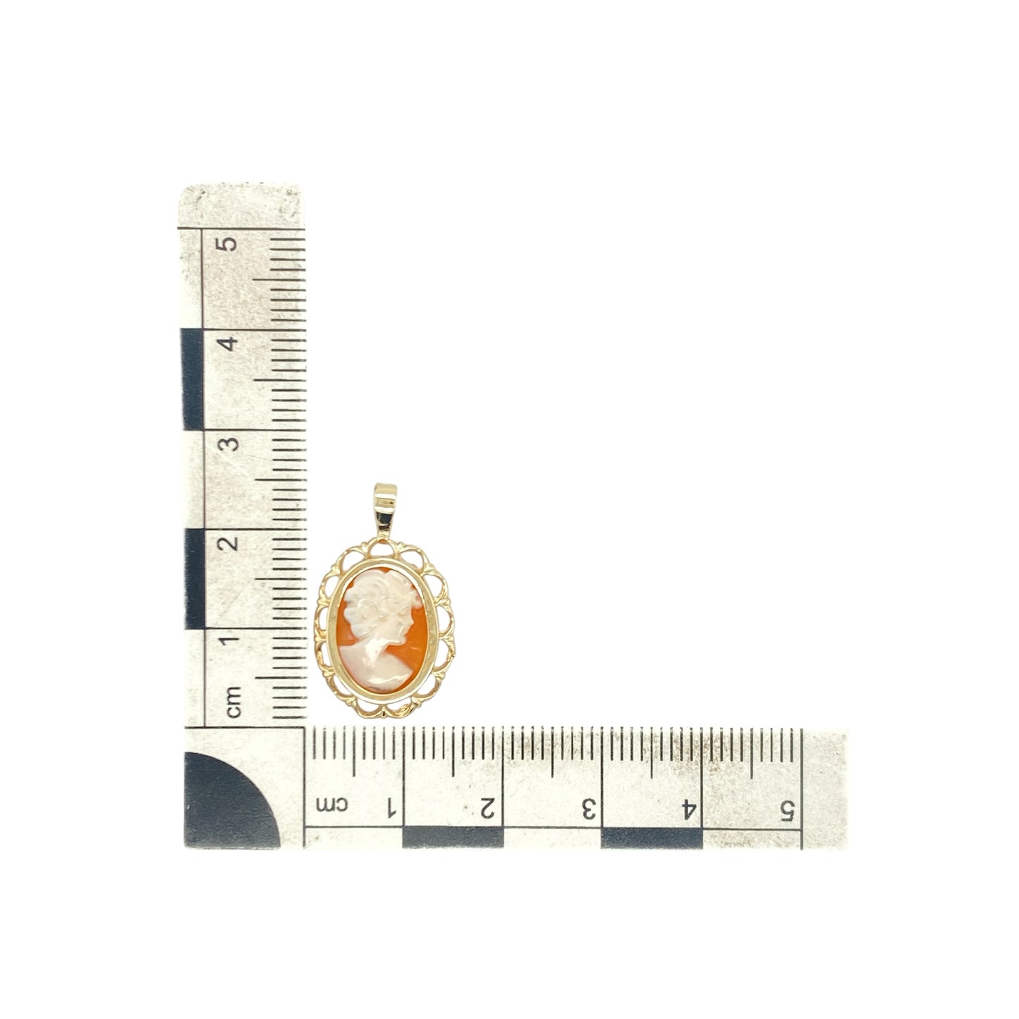 9ct Gold & Cameo Oval Pendant