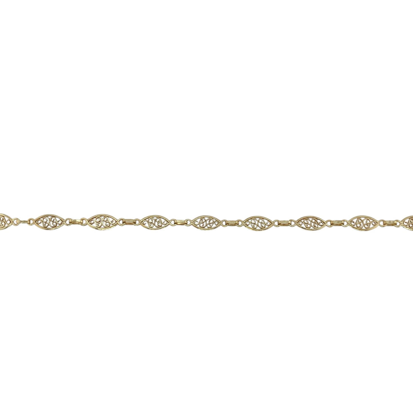 9ct Gold 7" Swirl Link Bracelet