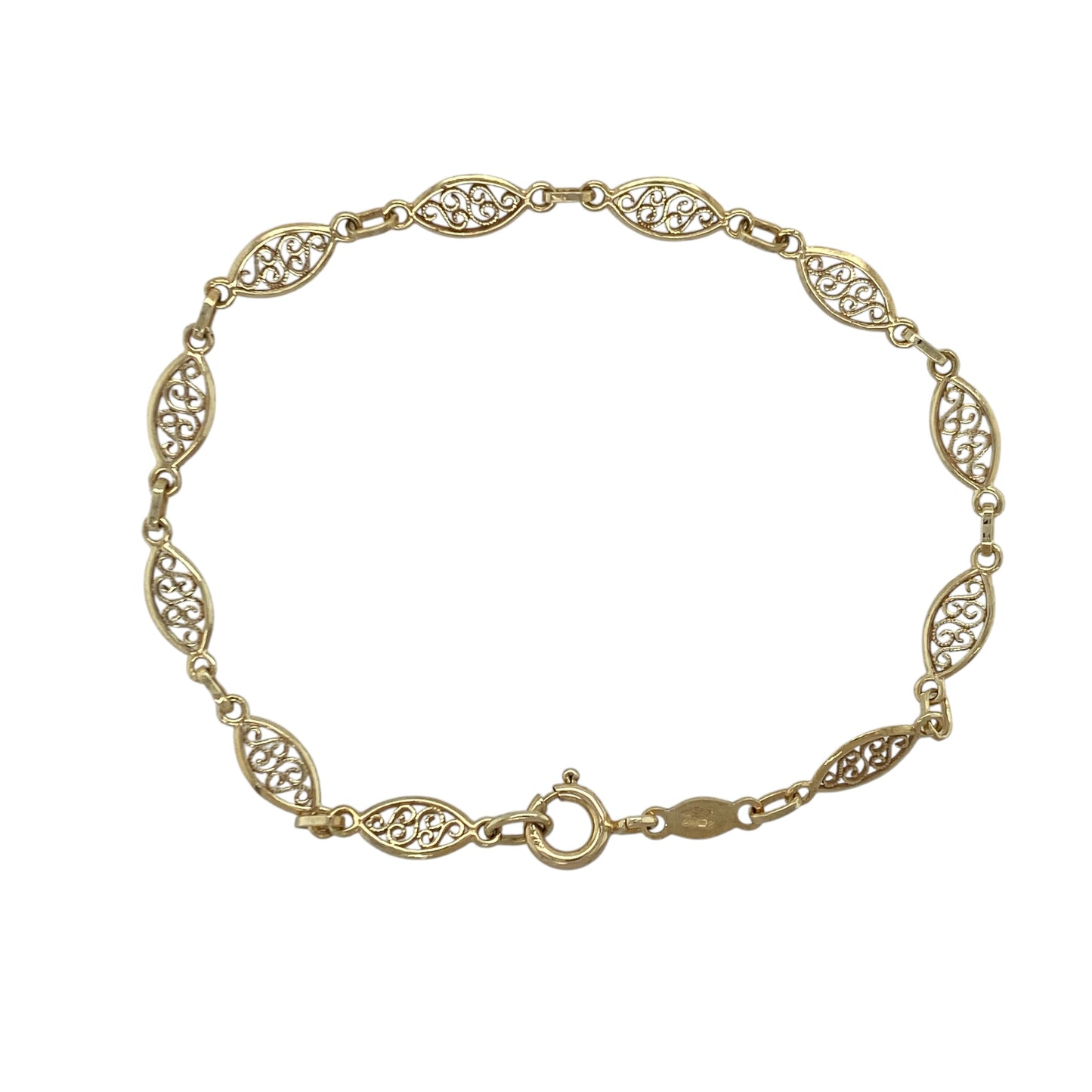 9ct Gold 7" Swirl Link Bracelet