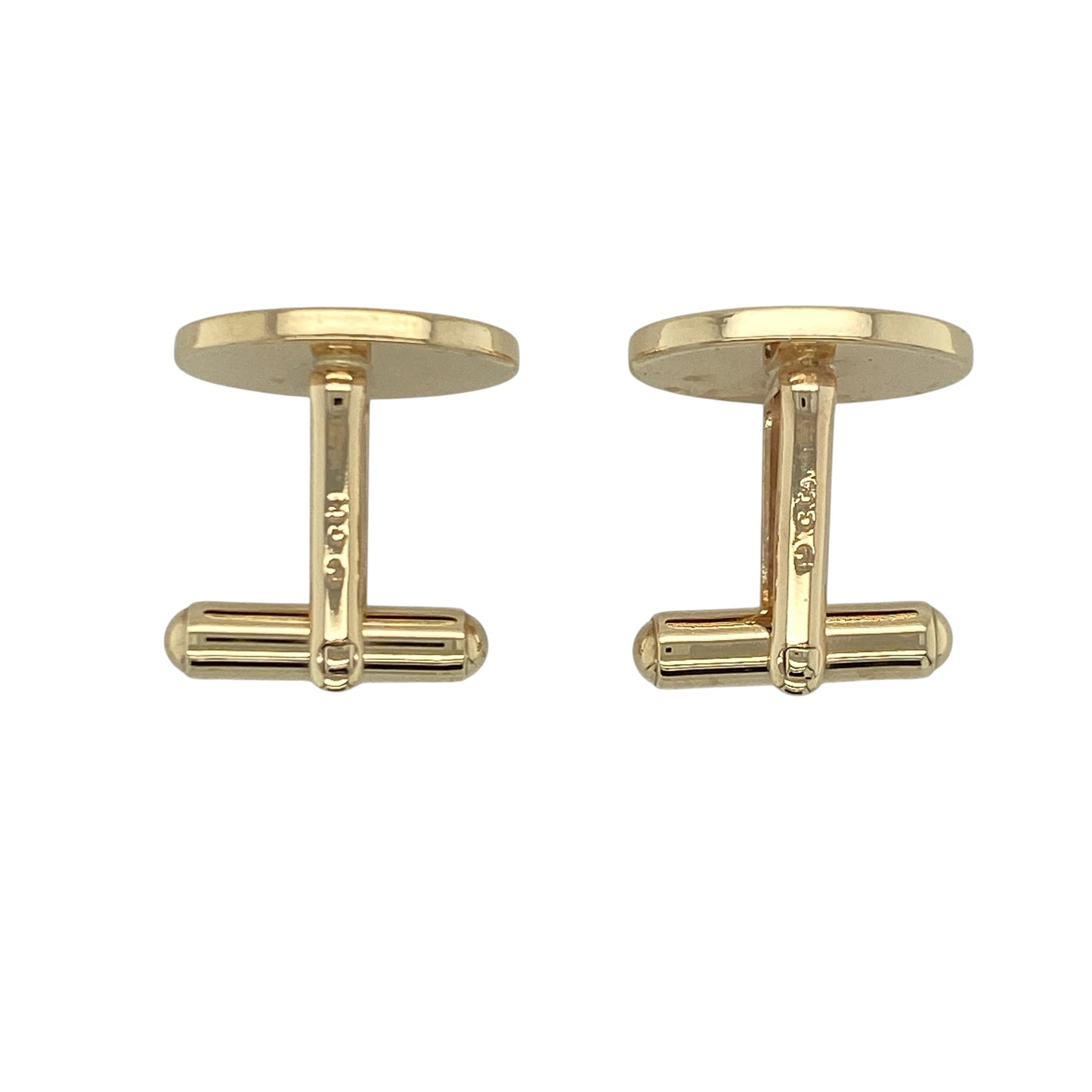 9ct Gold Welsh Three Feathers Oval Cufflinks