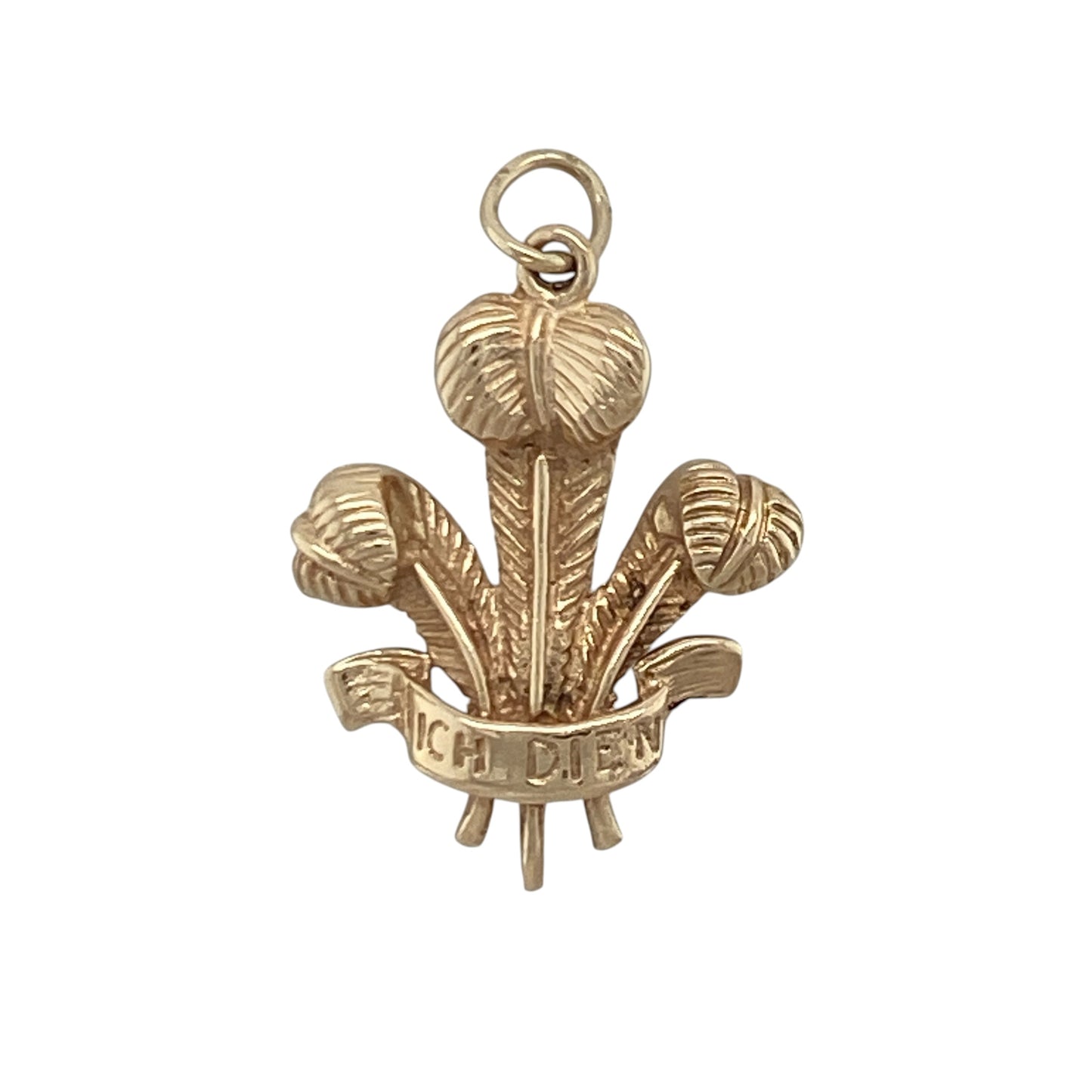 9ct Gold Welsh Three Feathers Pendant