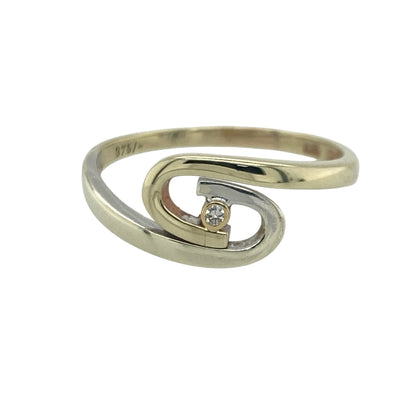 9ct Gold & Diamond Swirl Ring