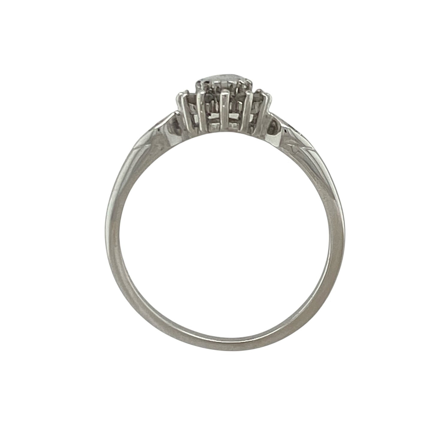 9ct White Gold Diamond & Opalique Cluster Ring