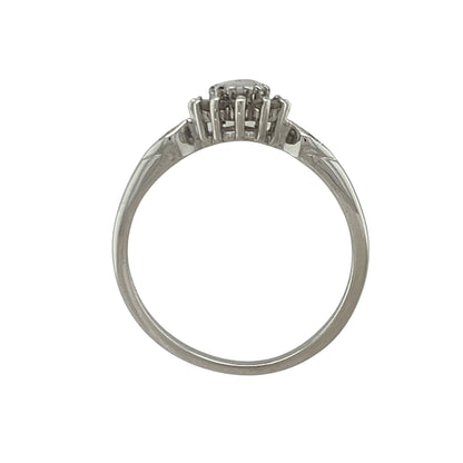 9ct White Gold Diamond & Opalique Cluster Ring