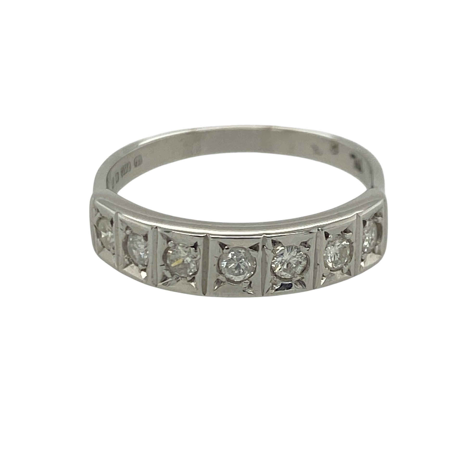 9ct White Gold & Diamond Band Ring
