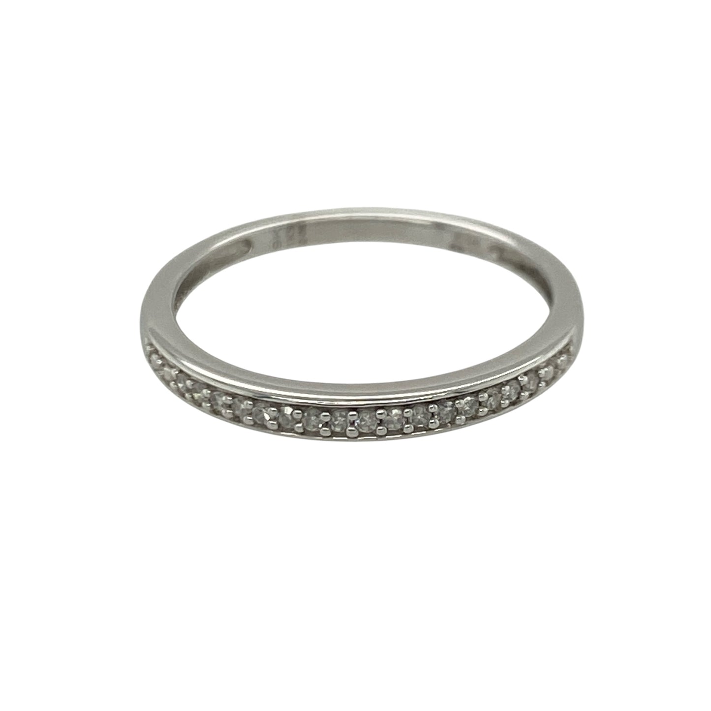 18ct White Gold & Diamond Band Ring