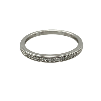 18ct White Gold & Diamond Band Ring