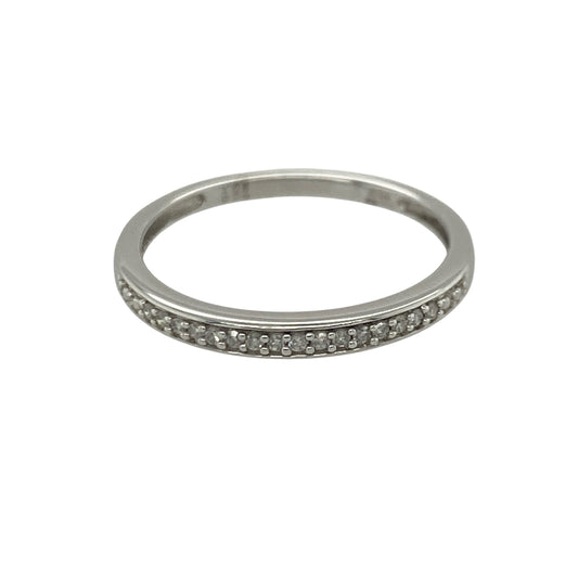 18ct White Gold & Diamond Band Ring