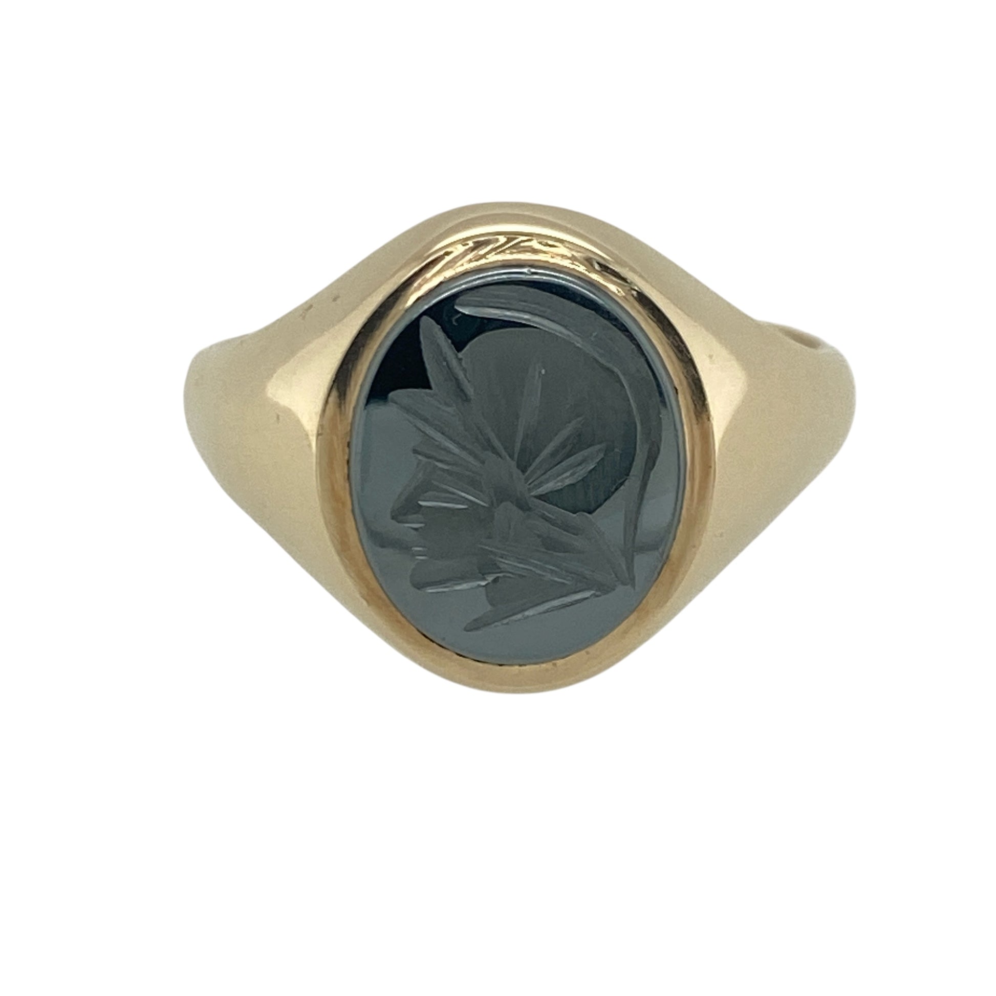 9ct Gold & Hematite Centurion Oval Signet Ring