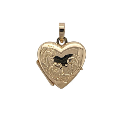 9ct Gold Patterned Heart Locket