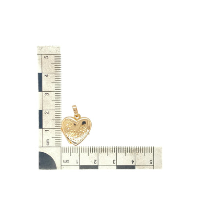 9ct Gold Patterned Heart Locket