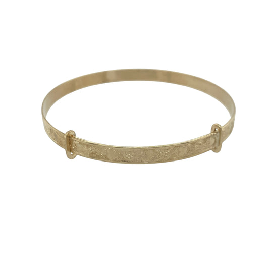 9ct Gold Heart Flower Patterned Expanding Bangle