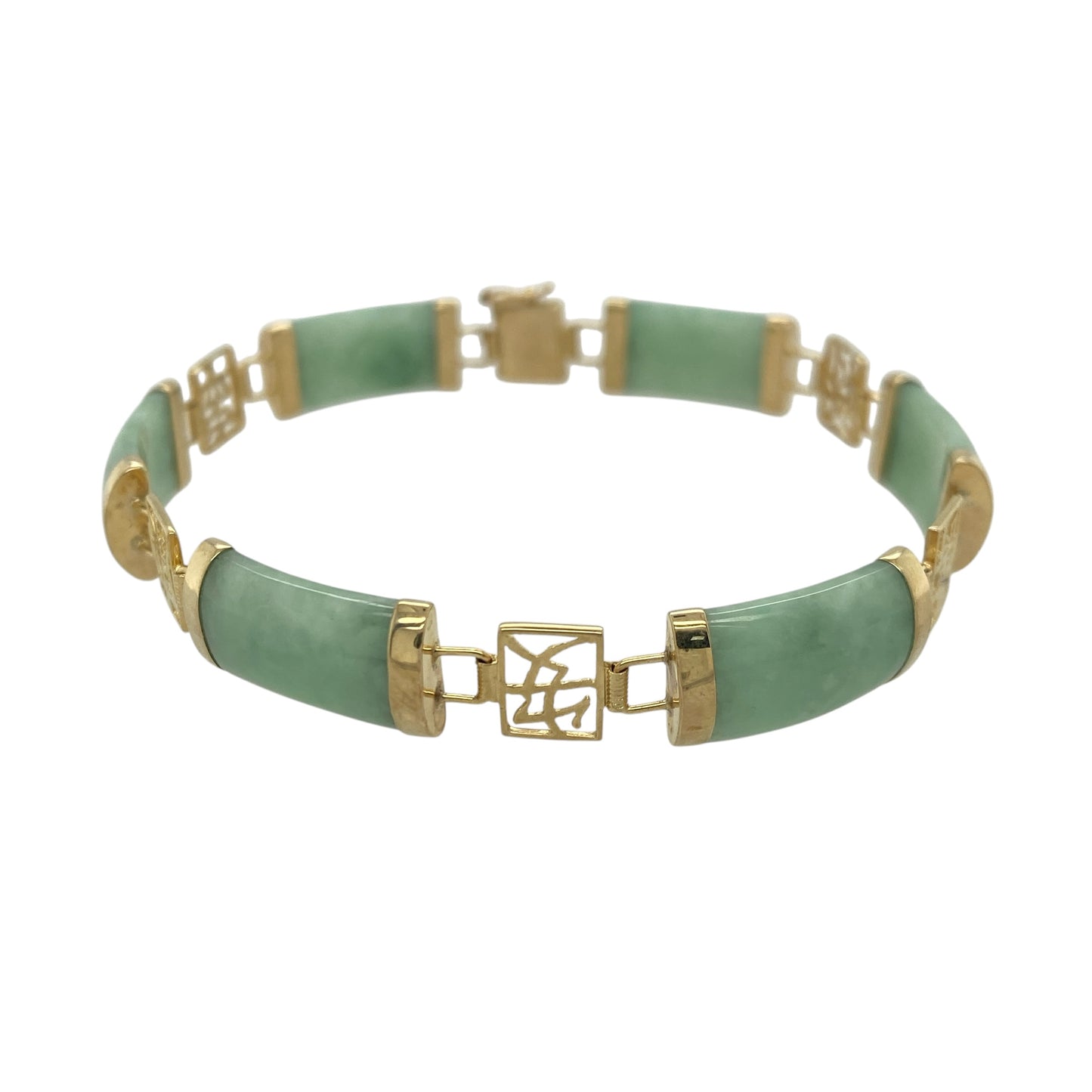 9ct Gold & Jade 7" Bracelet