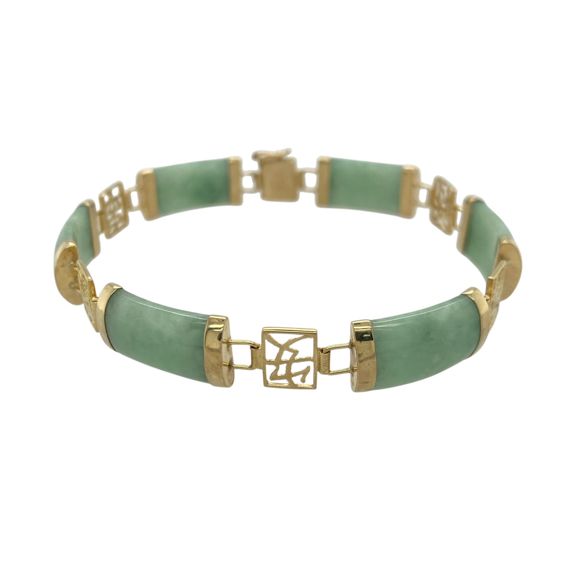 9ct Gold & Jade 7" Bracelet