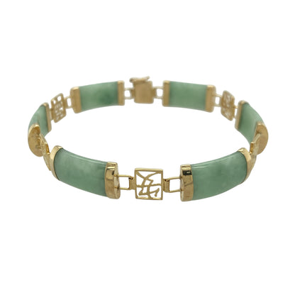 9ct Gold & Jade 7" Bracelet