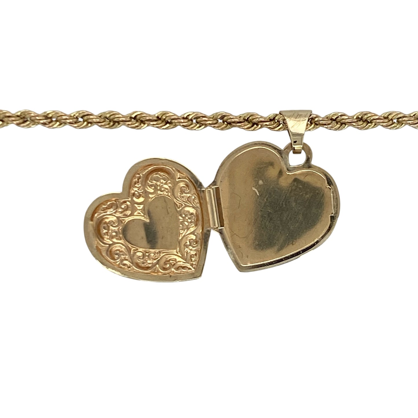 9ct Gold Patterned Heart Locket 19" Necklace