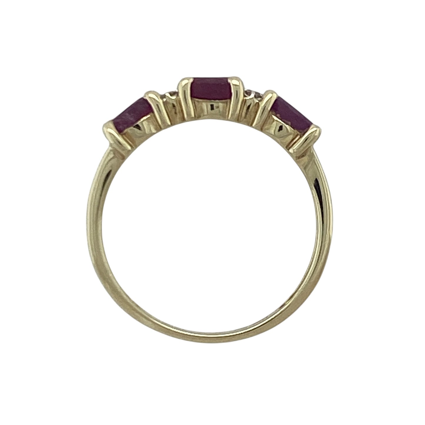 9ct Gold Diamond & Ruby Band Ring