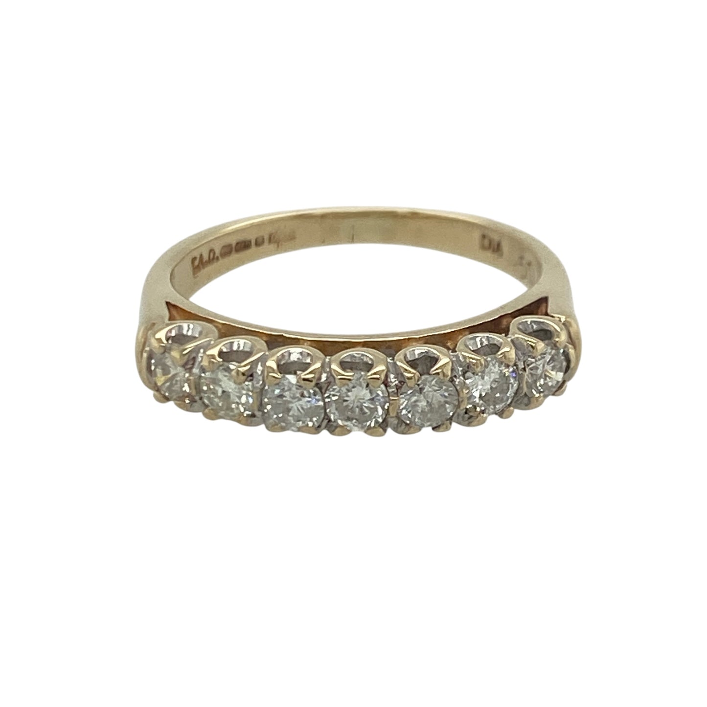 9ct Gold & Diamond Seven Stone Band Ring