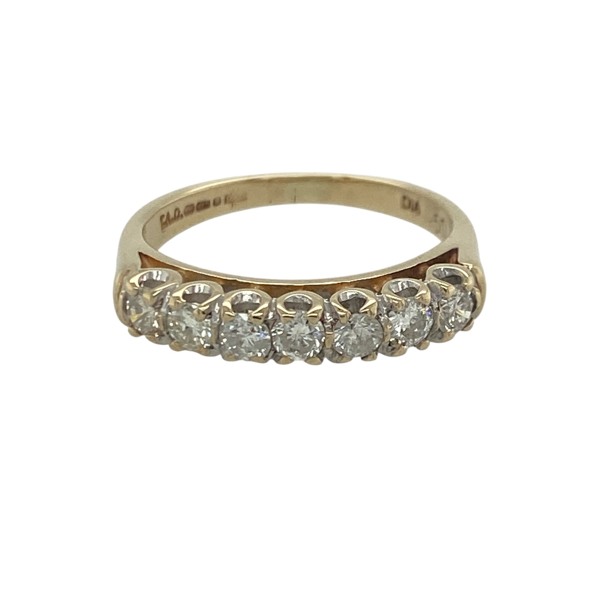 9ct Gold & Diamond Seven Stone Band Ring