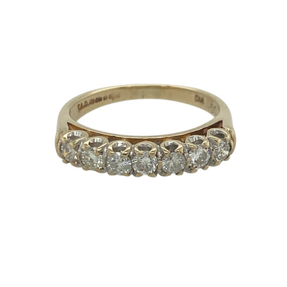 9ct Gold & Diamond Seven Stone Band Ring