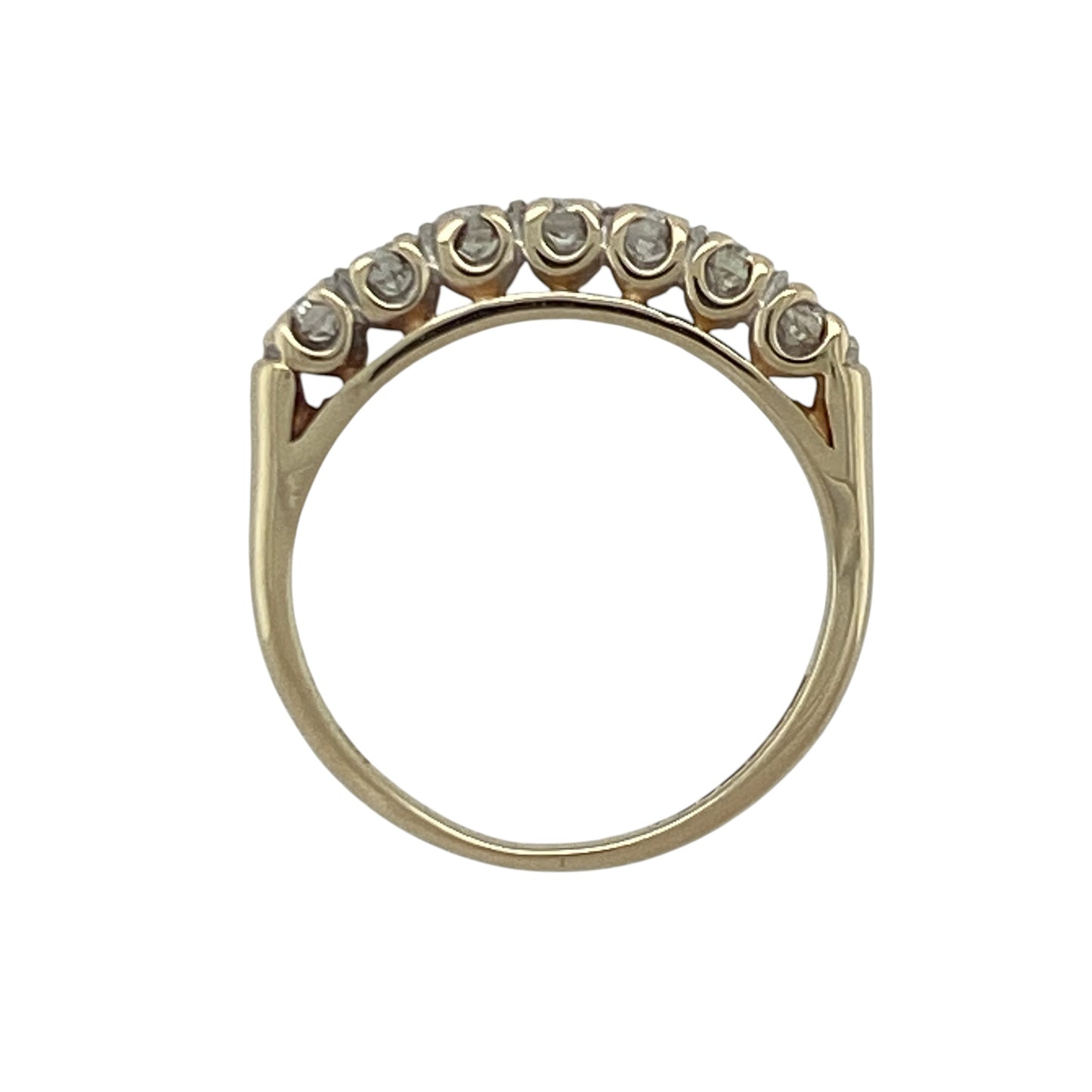 9ct Gold & Diamond Seven Stone Band Ring