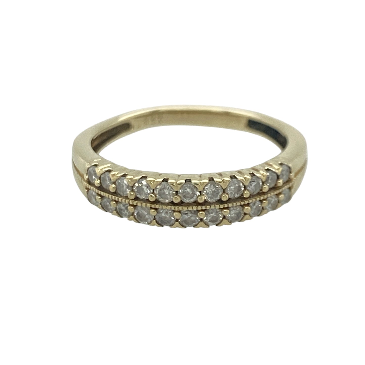 9ct Gold & Diamond Double Row Band Ring