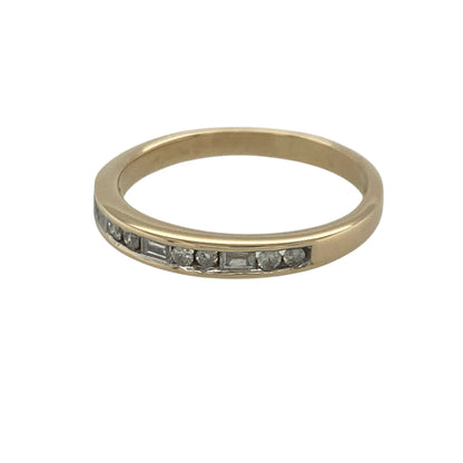 Add timeless elegance and sophisticated sparkle to your jewellery collection with this pre-owned 14ct yellow gold diamond band ring, featuring a refined design with luxurious everyday appeal—perfect for anniversaries, special occasions, or treasured daily wear.

Design: The ring features a beautifully crafted diamond-set band measuring approximately 3mm wide.